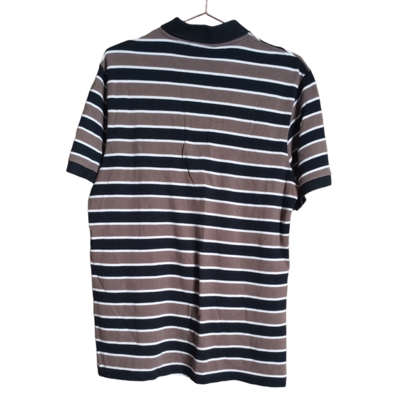 Lacoste Brown Striped Polo Shirt size L - Picture 2 of 3